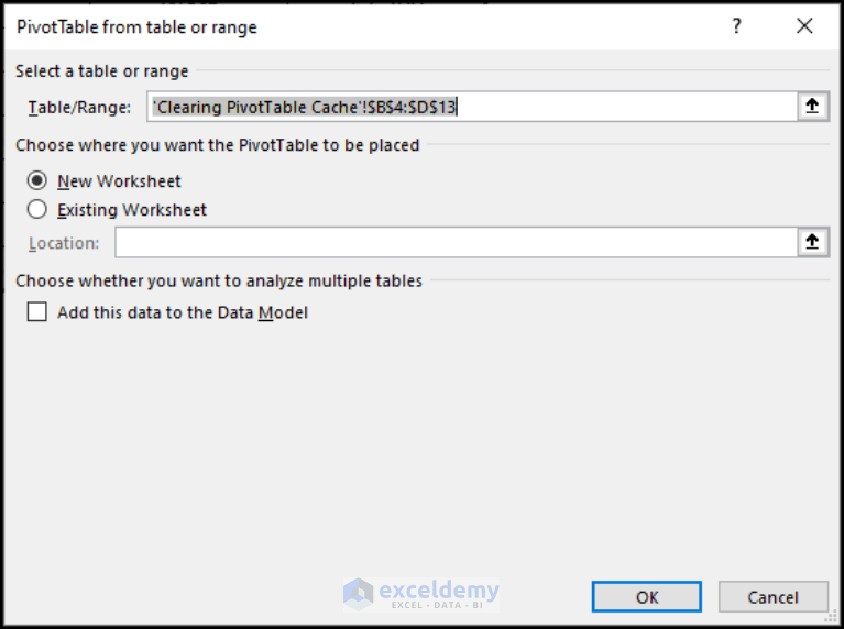 How to Clear Pivot Table Cache Using VBA in Excel