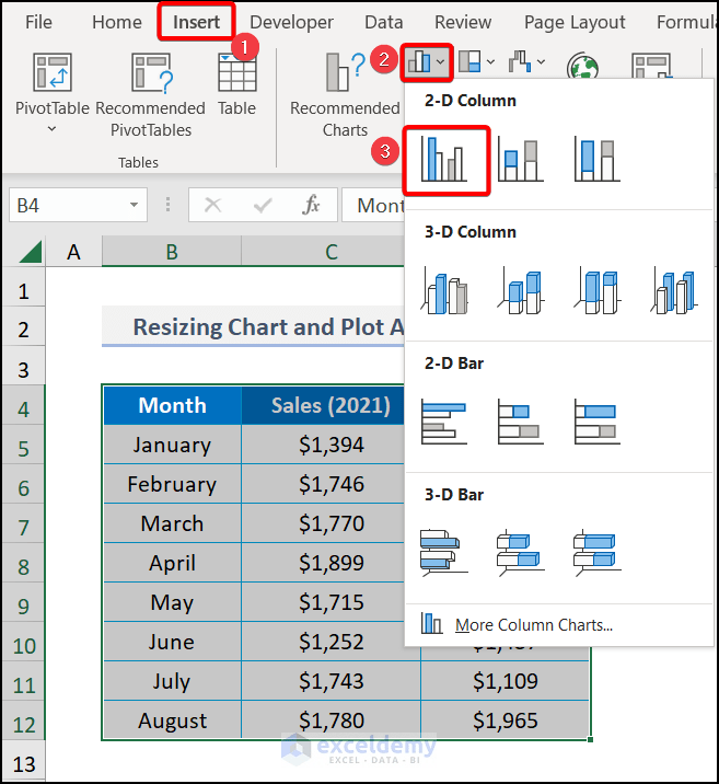 How to Resize the Chart Plot Area Using VBA in Excel 3 Steps ExcelDemy