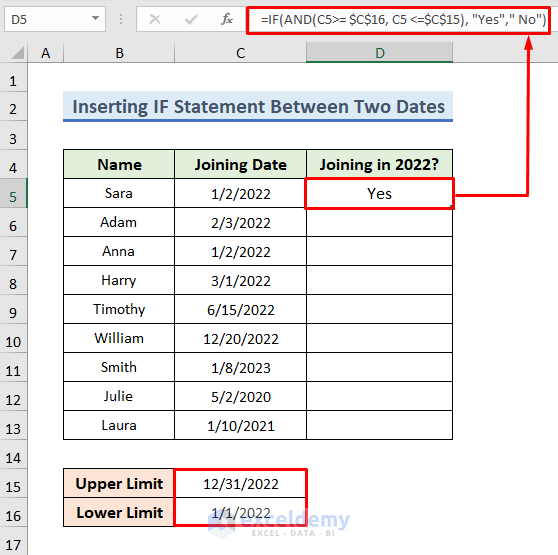 Excel IF Statement Between Two Numbers 4 Ideal Examples