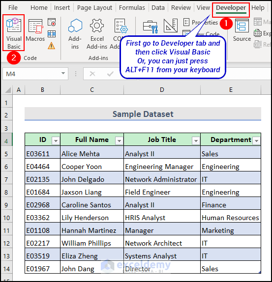 Excel VBA to Delete Table Row (8 Examples) ExcelDemy