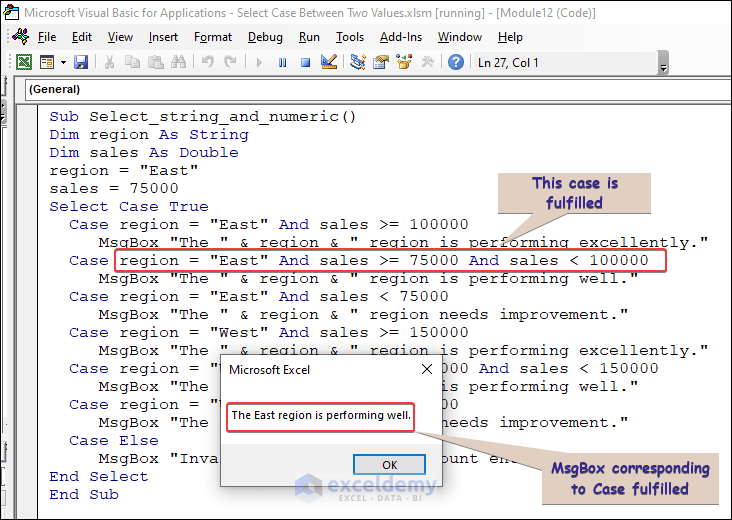 Excel VBA Select Case Between Two Values (6 Examples)