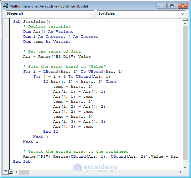 Excel VBA Multidimensional Array for Assigning Values (6 Ways)