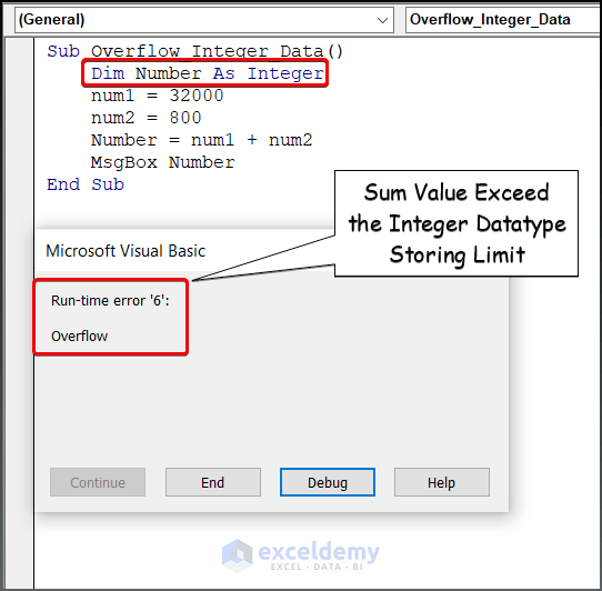How to Solve Overflow Error in VBA (4 Easy Methods) ExcelDemy