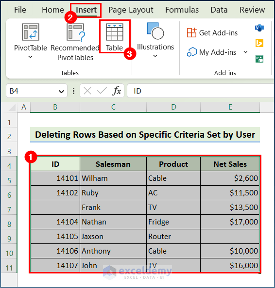 Excel VBA to Delete Row Based on Cell Value ExcelDemy