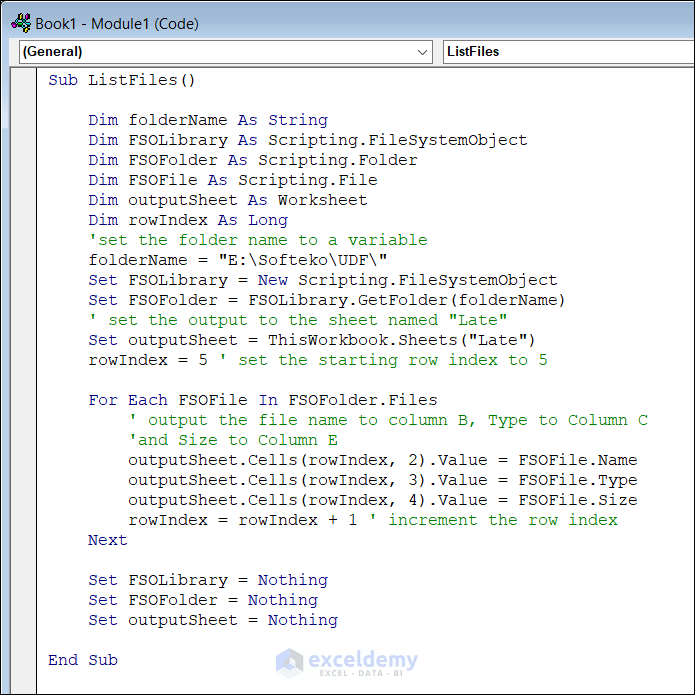 Excel VBA to List Files in the Folder and Subfolders 3 Examples