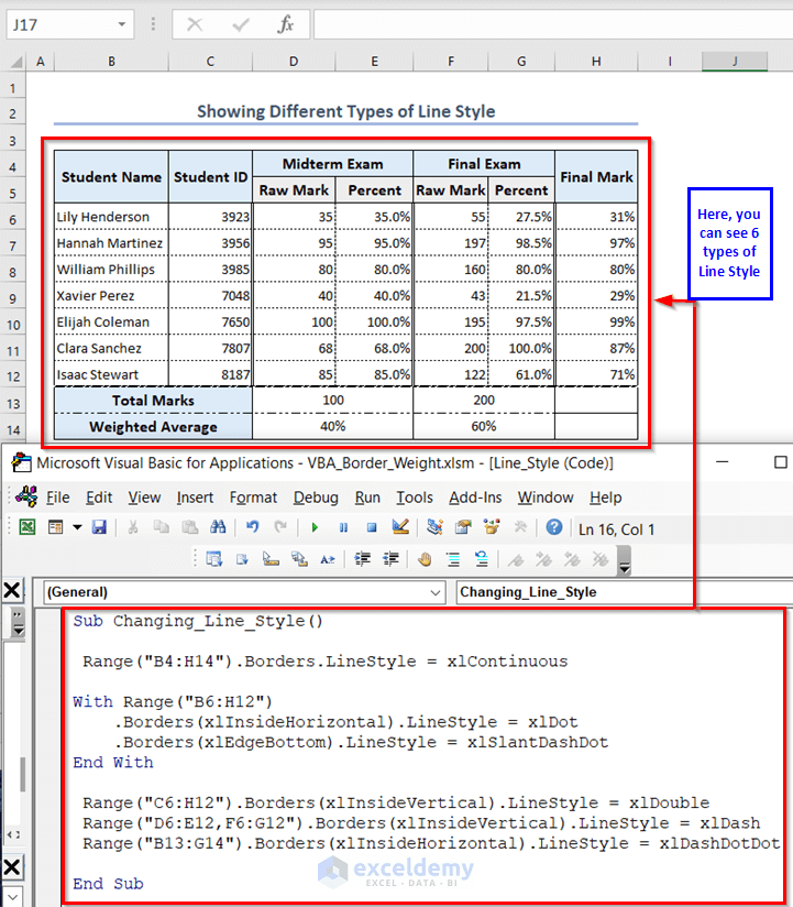 How to Use Excel VBA Border Weight Property (8 Methods)
