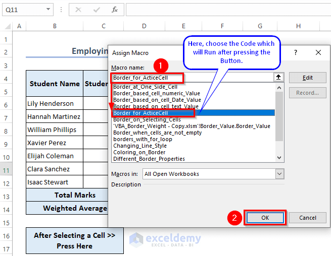 How to Use Excel VBA Border Weight Property (8 Methods)