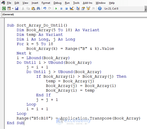 Excel VBA Sort Array Alphabetically ExcelDemy