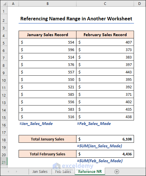 Excel Reference Named Range in Another Sheet (3 Examples)