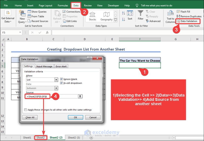 How to Create Drop Down List from Another Workbook in Excel
