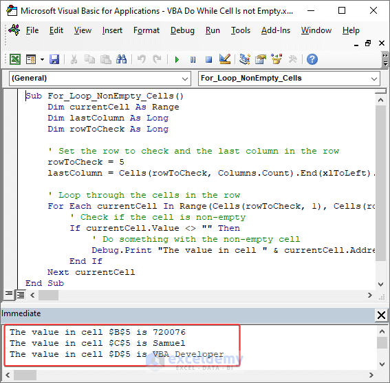 Run VBA Do While Loop Till Cell Is Not Empty in Excel 3 Suitable Methods