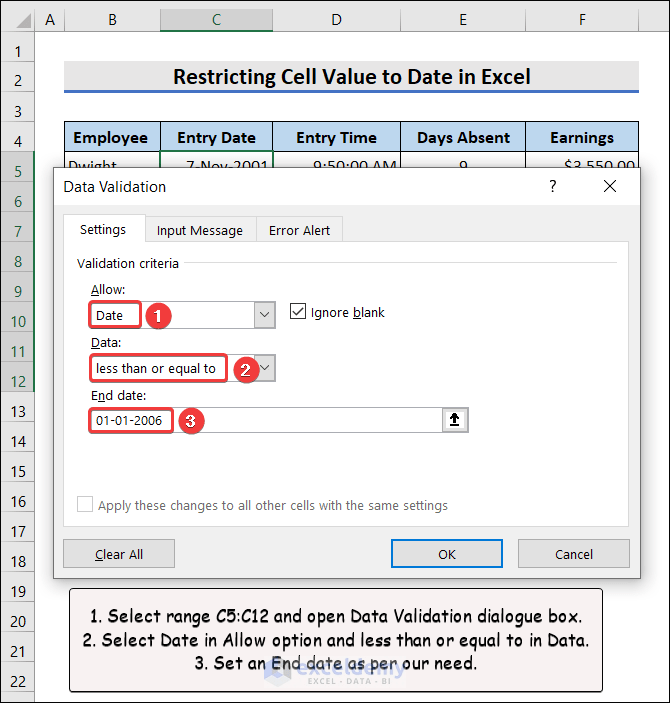 How to Limit Cell Value in Excel (7 Suitable Examples)