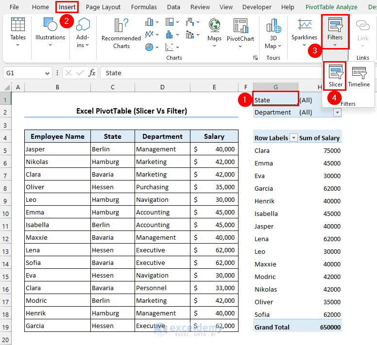 Excel Slicer Vs Filter & Differences) ExcelDemy