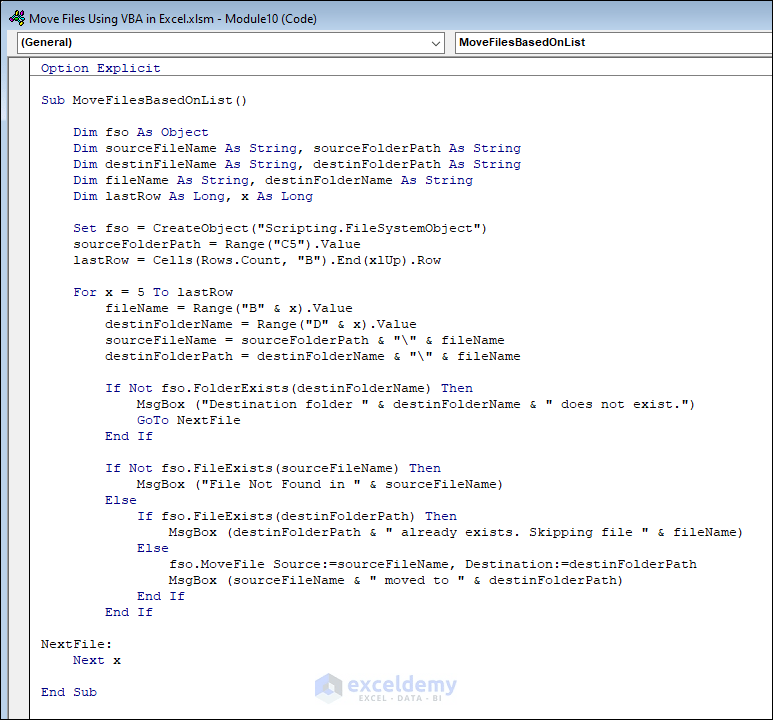 How to Use Excel VBA to Move Files ExcelDemy