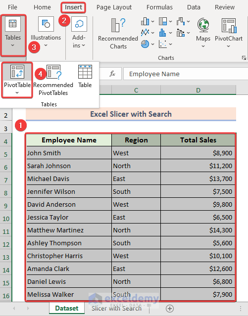 How to Create an Excel Slicer with a Search Box (Easy Steps)