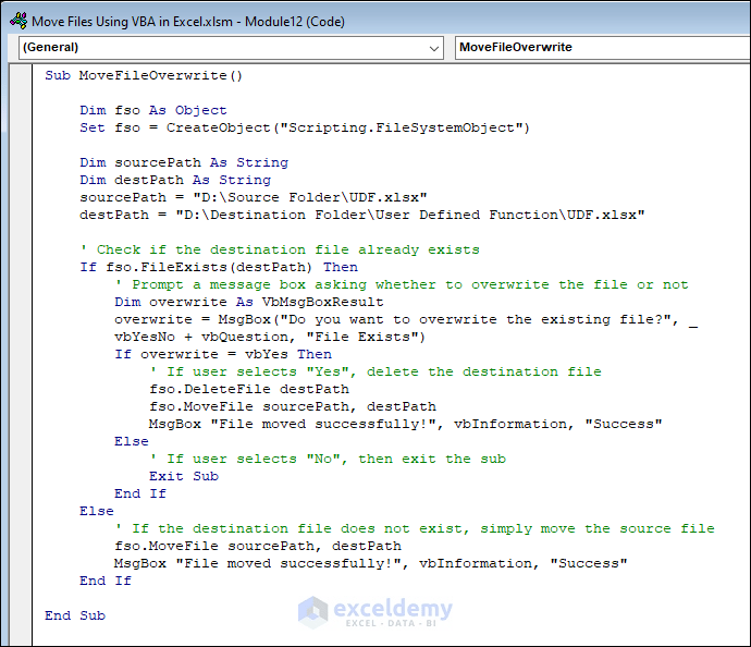 How to Use Excel VBA to Move Files ExcelDemy