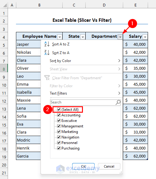 Excel Slicer Vs Filter & Differences) ExcelDemy