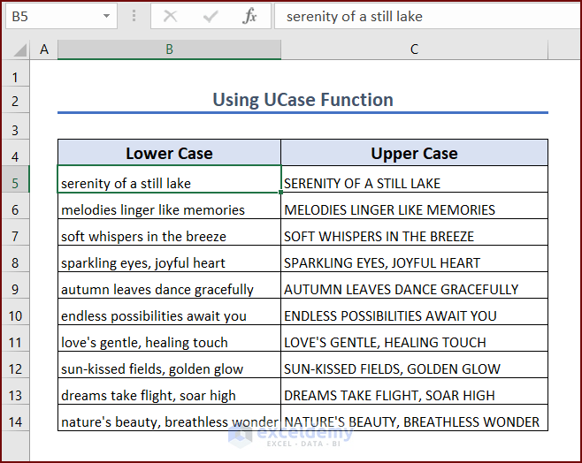 How to Use VBA in Excel to Capitalize All Letters (4 Examples)