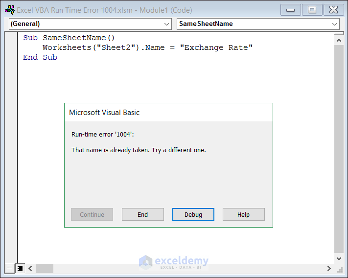 [Fixed!] Excel VBA Run Time Error 1004 ExcelDemy