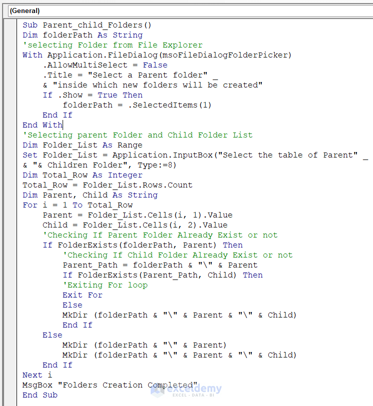 How to Use Macro to Create Folders from Excel List (3 Methods)