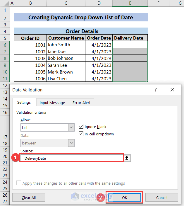 Using Excel Data Validation in Date Format 4 Examples