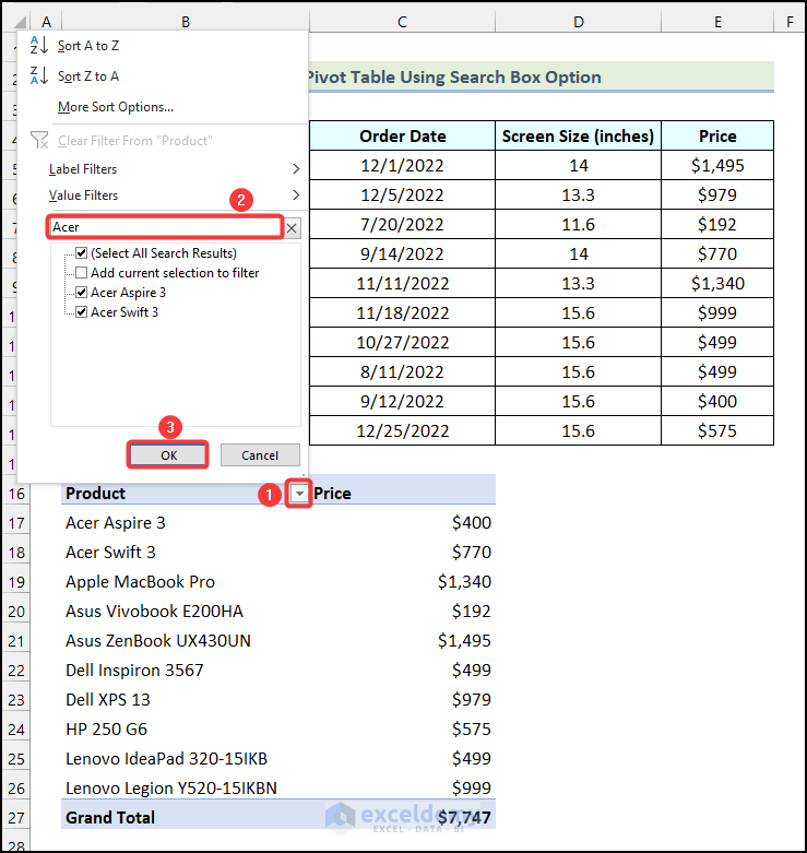 Excel Pivot Table Filter Based on Cell Value (6 Handy Examples)