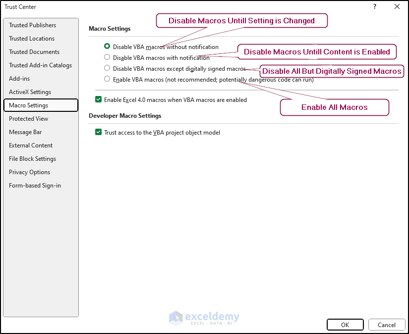 How to Disable Macros in Excel 3 Ways to Protect Your Excel File