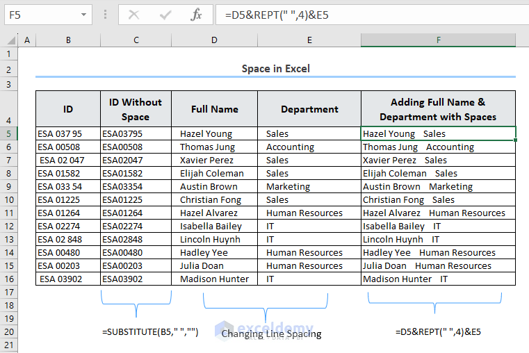 How to Add and Remove Spaces in Excel ExcelDemy