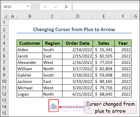 The Cursor in Excel - All You Need to Know - ExcelDemy