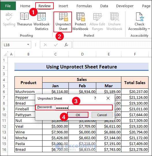 Unprotect Excel Sheet Guideline) ExcelDemy