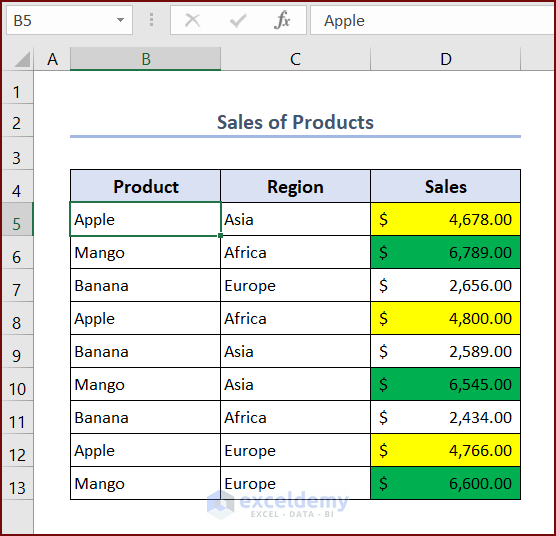 How to Use Excel SUMIF Function Based on Cell Color
