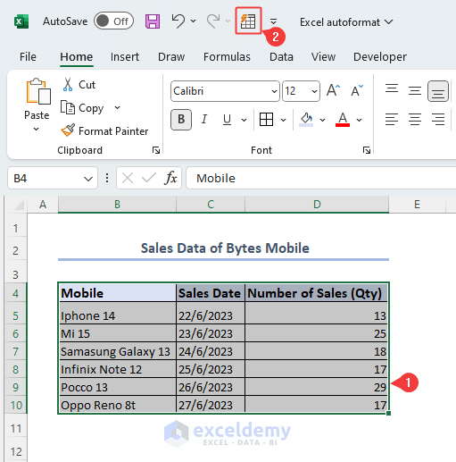 How to Apply Excel's Auto Formatting (Add, Customize, Use & Remove)