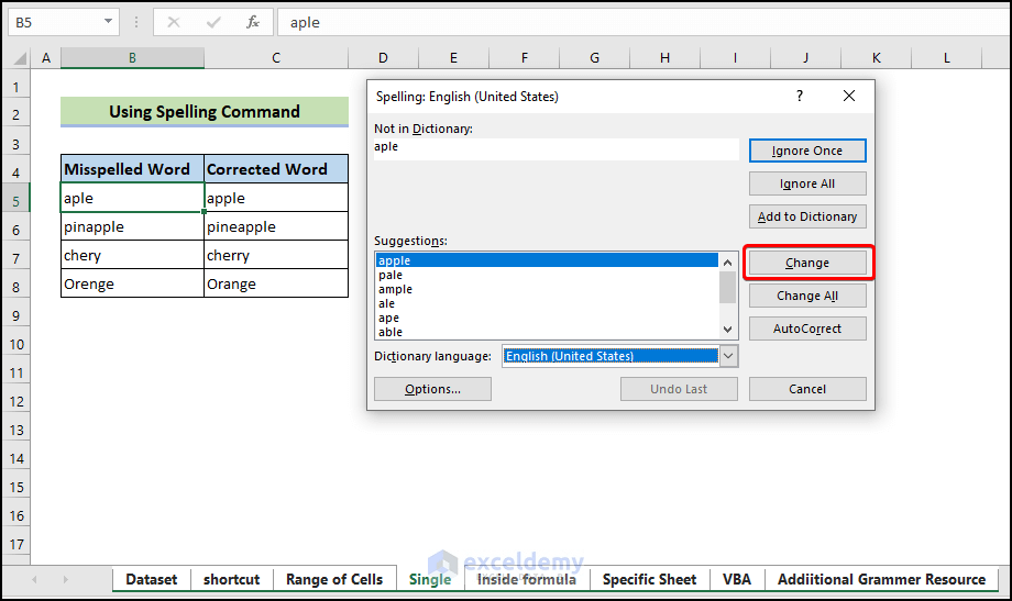 Spell Check in Excel 4 Methods ExcelDemy