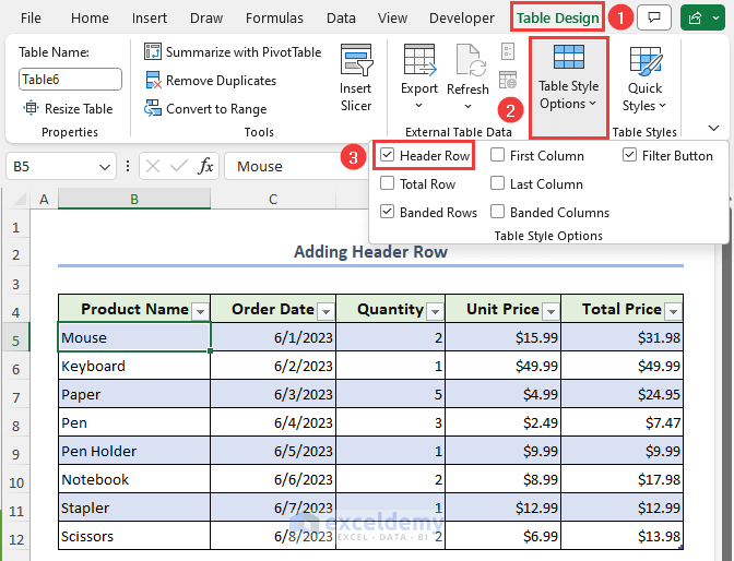 Excel Table (Insert, Customize, and Applications) ExcelDemy
