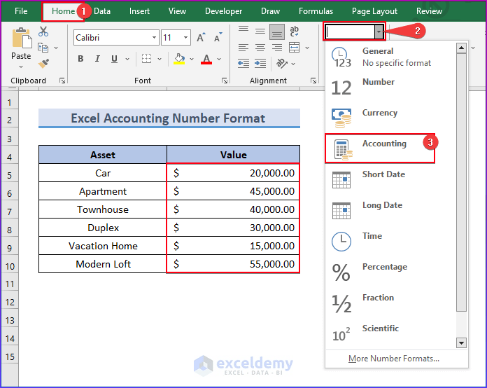 Excel Accounting Number Format (Apply and Customize) ExcelDemy