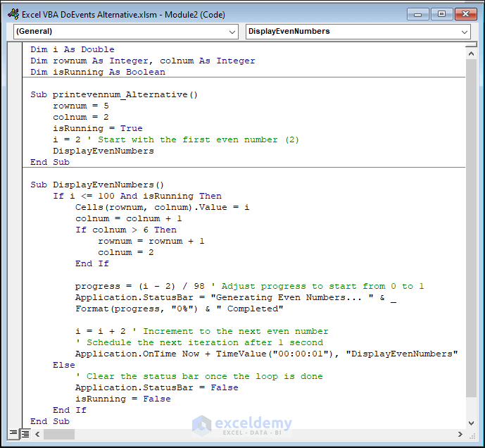 Excel VBA DoEvents Alternative ExcelDemy