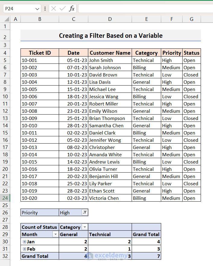 How to Use Excel VBA to Filter a Pivot Table Based on Cell Value (3