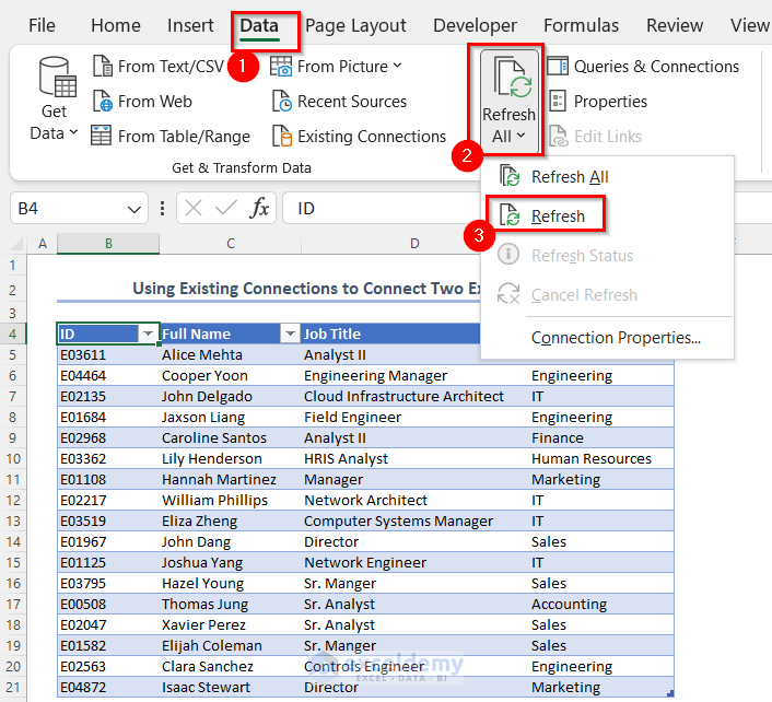 Excel Data Connections (Create, Refresh, Manage & Remove) ExcelDemy