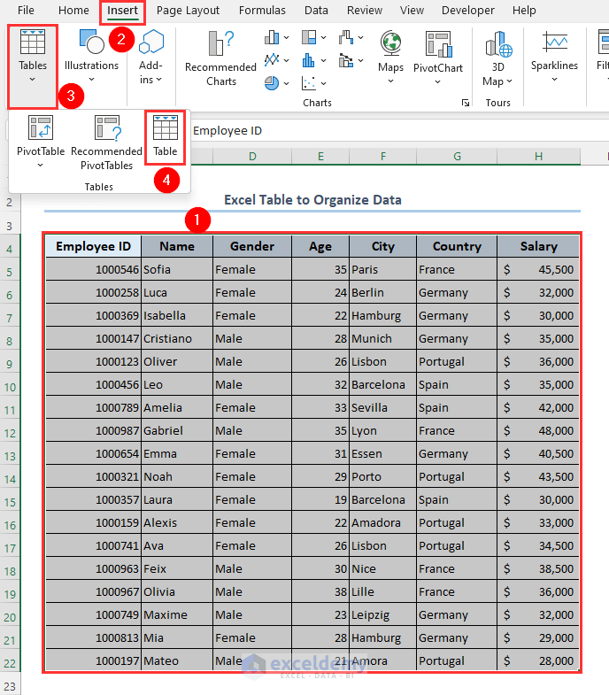 Organize Data in Excel A Complete Guide ExcelDemy