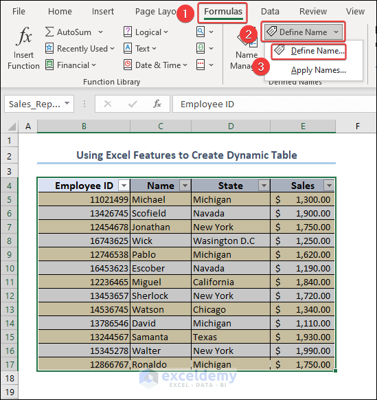 How to Create Dynamic Table in Excel 3 Quick Ways ExcelDemy