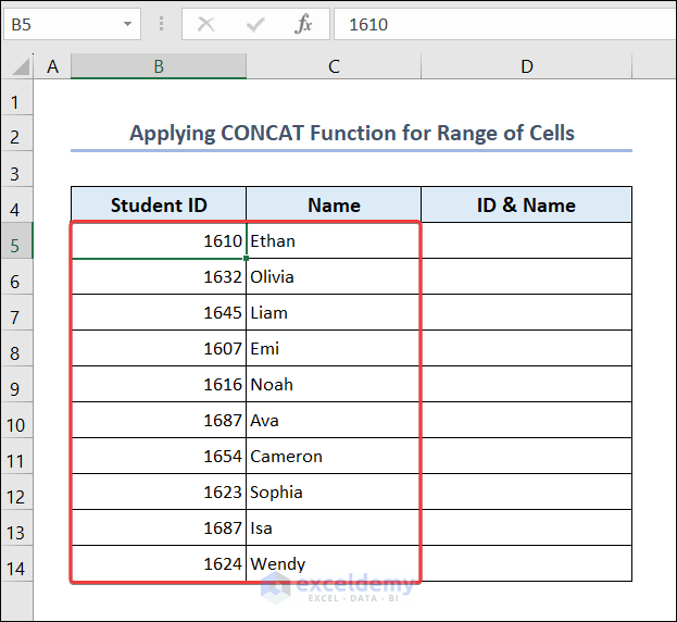 How to Use the CONCAT Function in Excel 7 Examples ExcelDemy