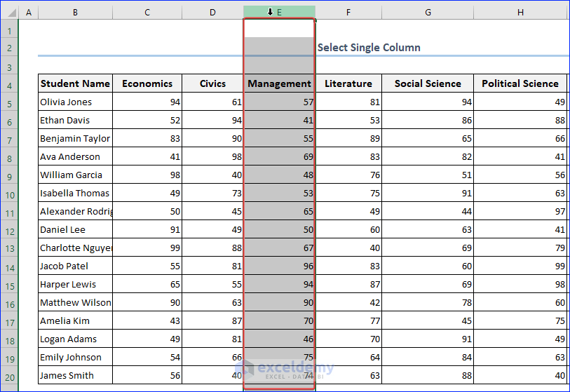 How to Select Column in Excel (6 Easy Ways) ExcelDemy
