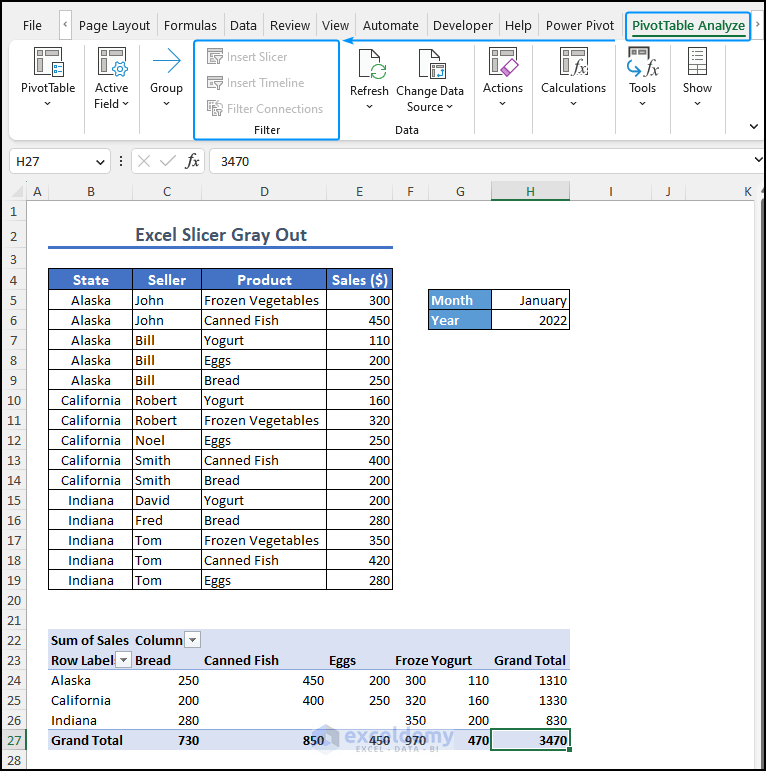 Excel Slicer Greyed Out 2 Methods ExcelDemy