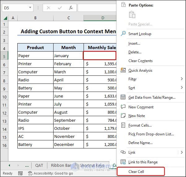 Context Menu in Excel (All Things to Know) ExcelDemy