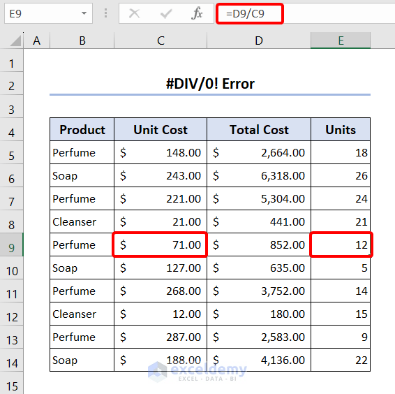 10 Excel Formula Errors Find It and Solve It ExcelDemy