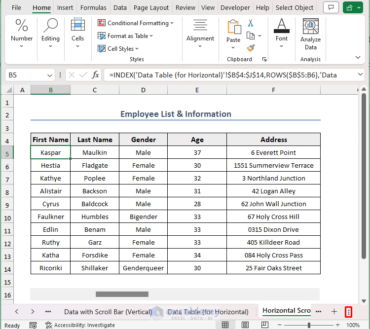 How to Create and Use Scroll Bar in Excel (3 Easy Ways) ExcelDemy