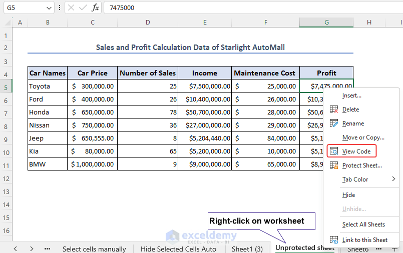 Hide Excel Formulas (with Protecting Sheet & Without It) ExcelDemy