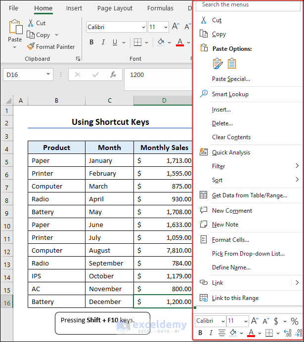 Context Menu in Excel (All Things to Know) ExcelDemy