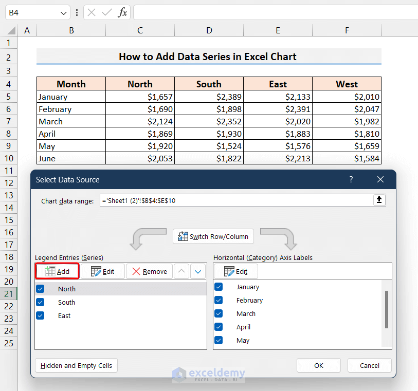 How to Add Data Series in Excel Chart (2 Easy Methods) - ExcelDemy