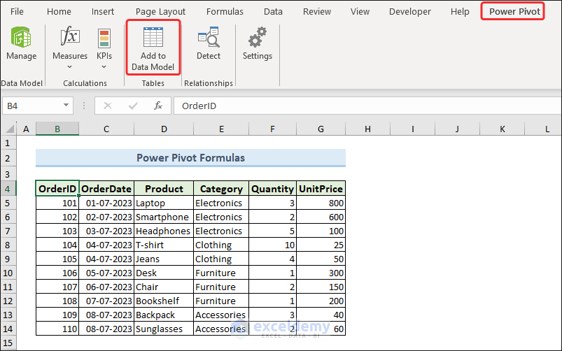Power Pivot Formulas (2 Suitable Examples) ExcelDemy